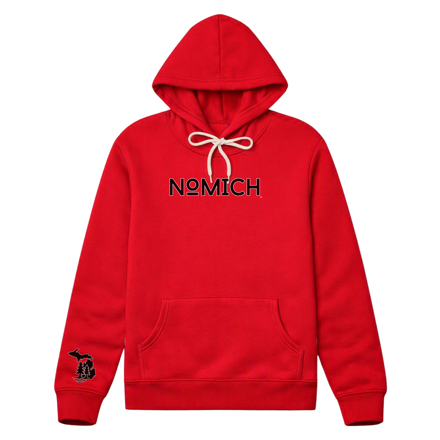 NoMich® Game Day — Red & Black Hoodie | NoMich® Front