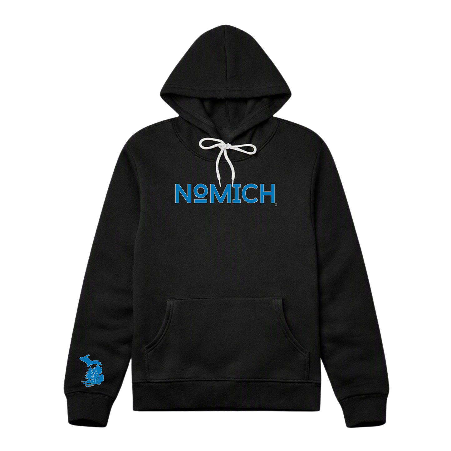 NoMich® Game Day — Black & Blue Hoodie | NoMich® Front