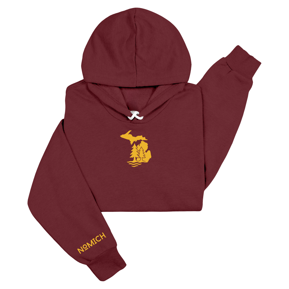 NoMich® Game Day — Maroon & Gold Hoodie | Where Pines Meet Shorelines™