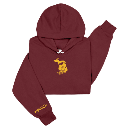 NoMich® Game Day — Maroon & Gold Hoodie | Where Pines Meet Shorelines™