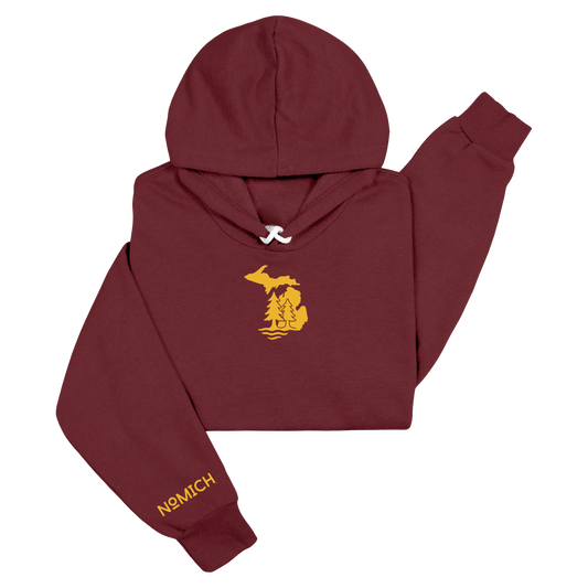 NoMich® Game Day — Maroon & Gold Hoodie | Where Pines Meet Shorelines™