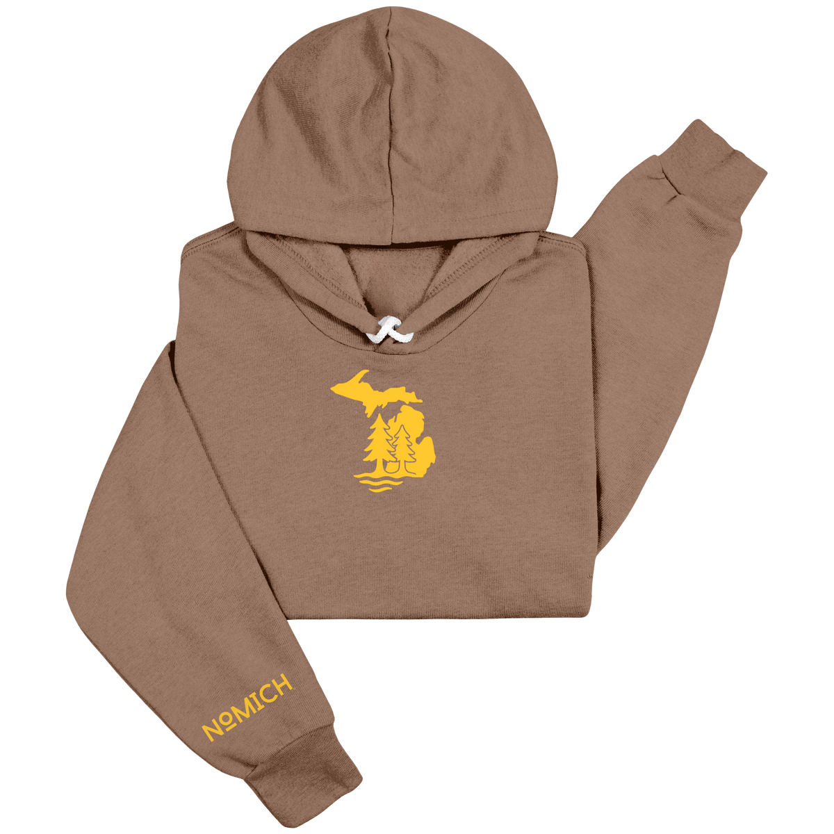 NoMich® Game Day — Brown & Gold Hoodie | Where Pines Meet Shorelines™