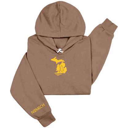 NoMich® Game Day — Brown & Gold Hoodie | Where Pines Meet Shorelines™