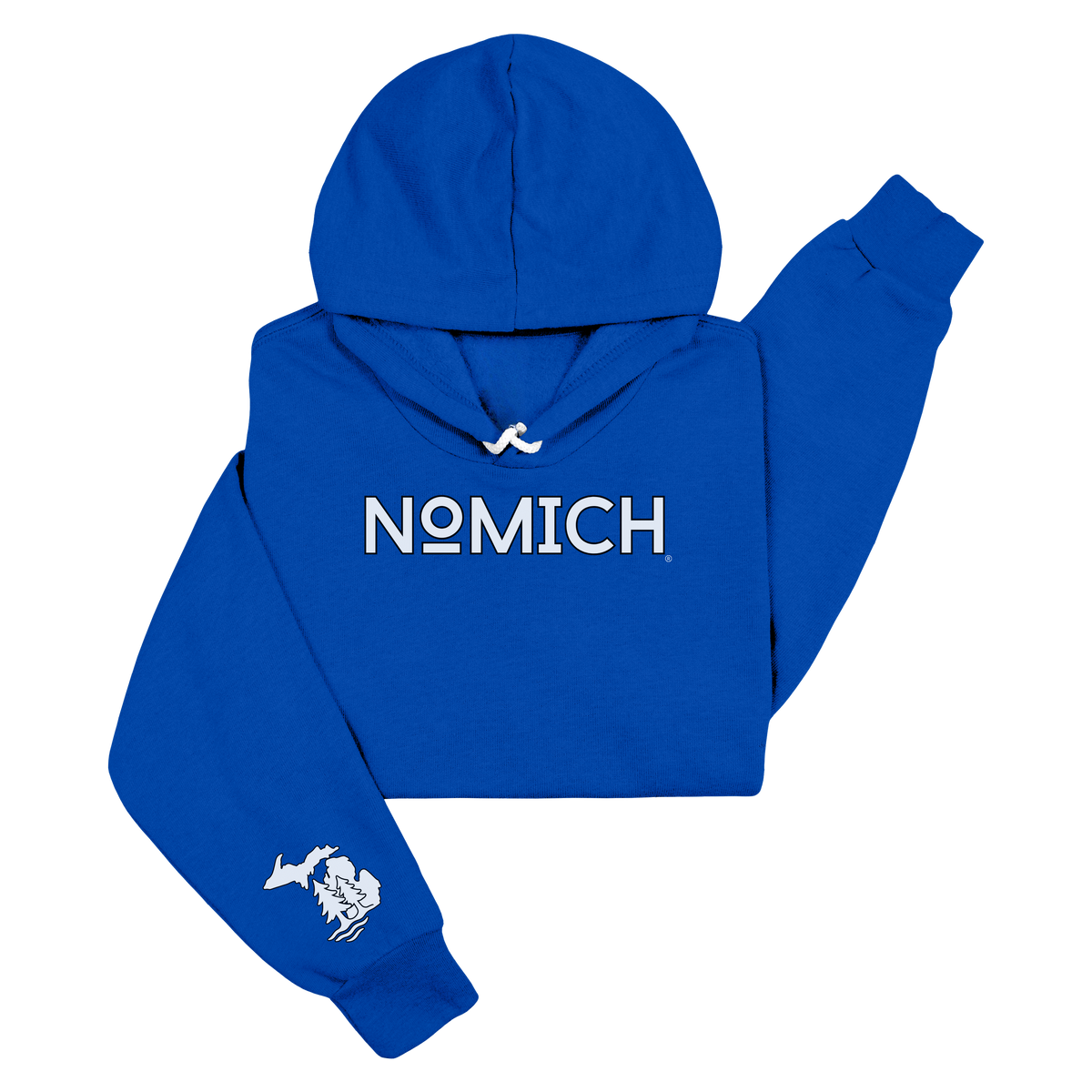 NoMich® Game Day — Royal Blue & White Hoodie | NoMich® Front
