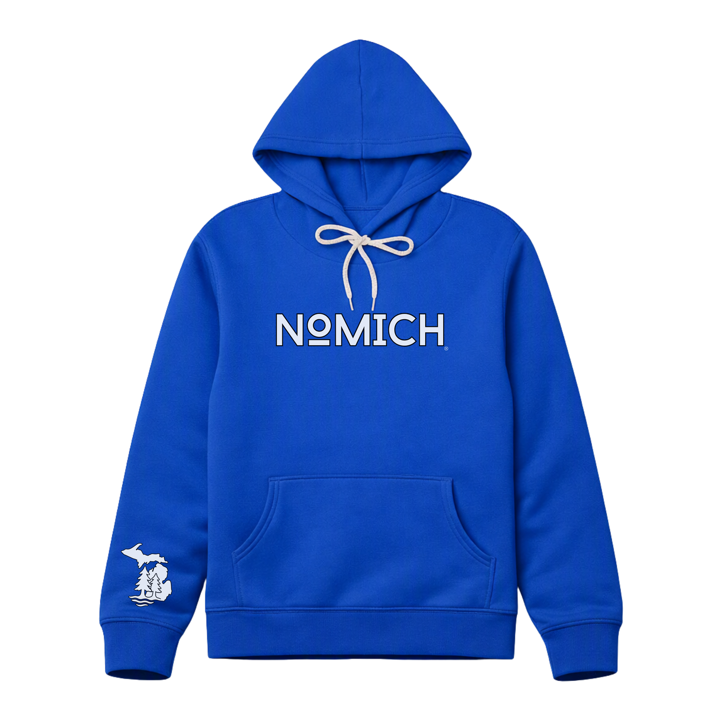 NoMich® Game Day — Royal Blue & White Hoodie | NoMich® Front