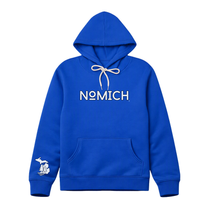 NoMich® Game Day — Royal Blue & White Hoodie | NoMich® Front