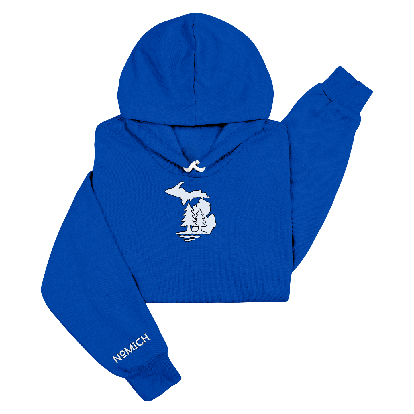 NoMich® Game Day — Royal Blue & White Hoodie | Where Pines Meet Shorelines™