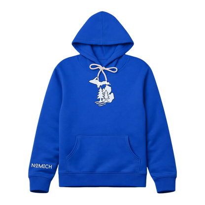 NoMich® Game Day — Royal Blue & White Hoodie | Where Pines Meet Shorelines™