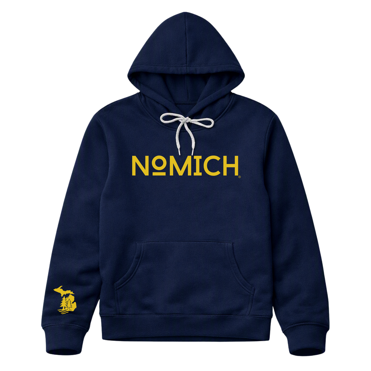 NoMich® Game Day — Navy & Gold Hoodie | NoMich® Front