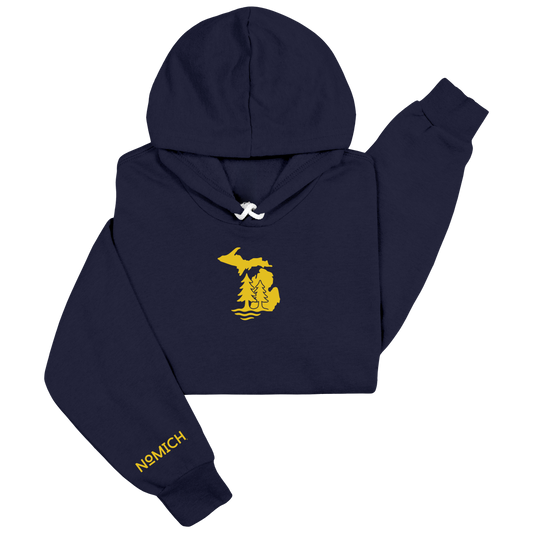 NoMich® Game Day — Navy & Gold Hoodie | Where Pines Meet Shorelines™
