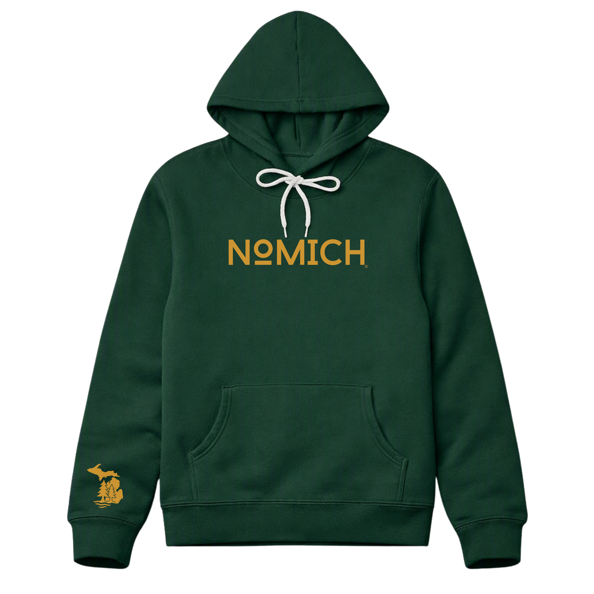 NoMich® Game Day — Green & Gold Hoodie | NoMich® Front