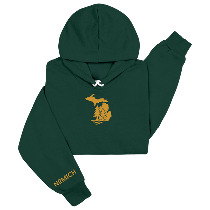 NoMich® Game Day — Green & Gold Hoodie | Where Pines Meet Shorelines™
