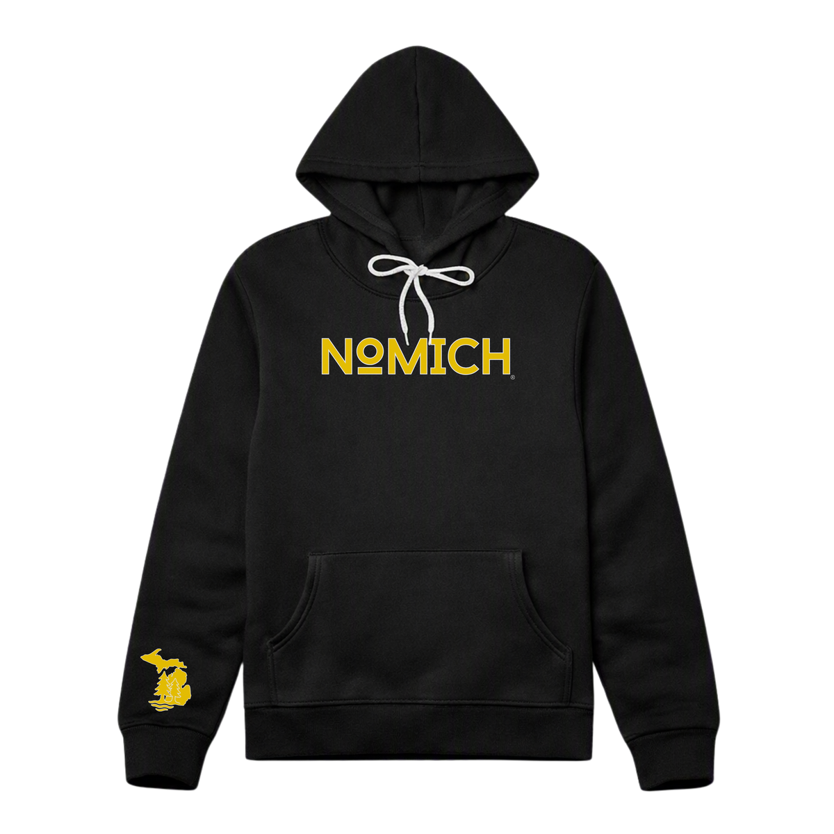 NoMich® Game Day — Black & Gold Hoodie | NoMich® Front