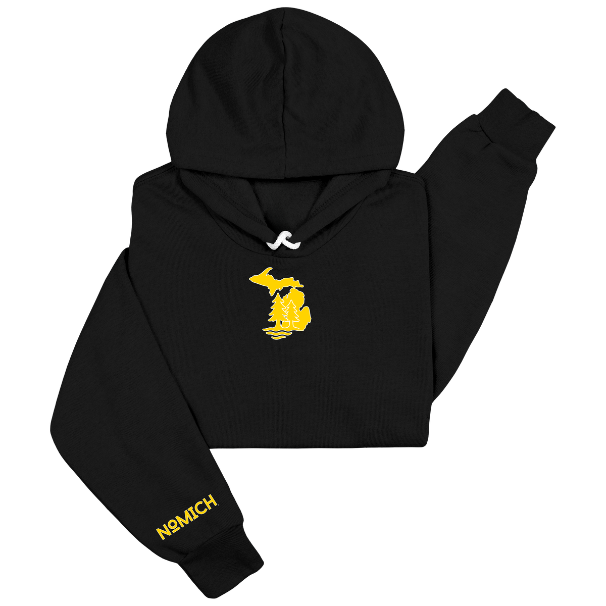 NoMich® Game Day — Black & Gold Hoodie | Where Pines Meet Shorelines™