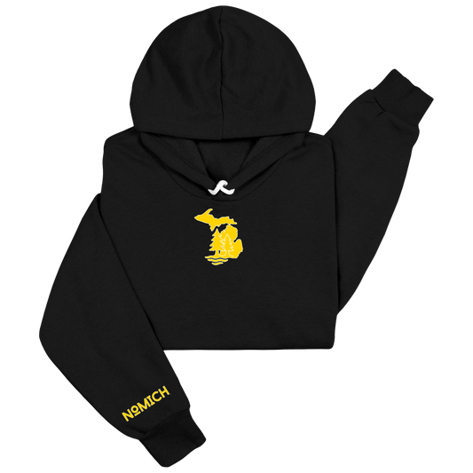NoMich® Game Day — Black & Gold Hoodie | Where Pines Meet Shorelines™