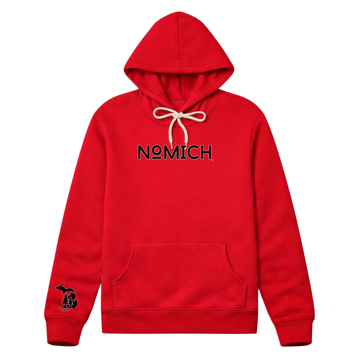 NoMich® Game Day — Red & Black Hoodie | NoMich® Front