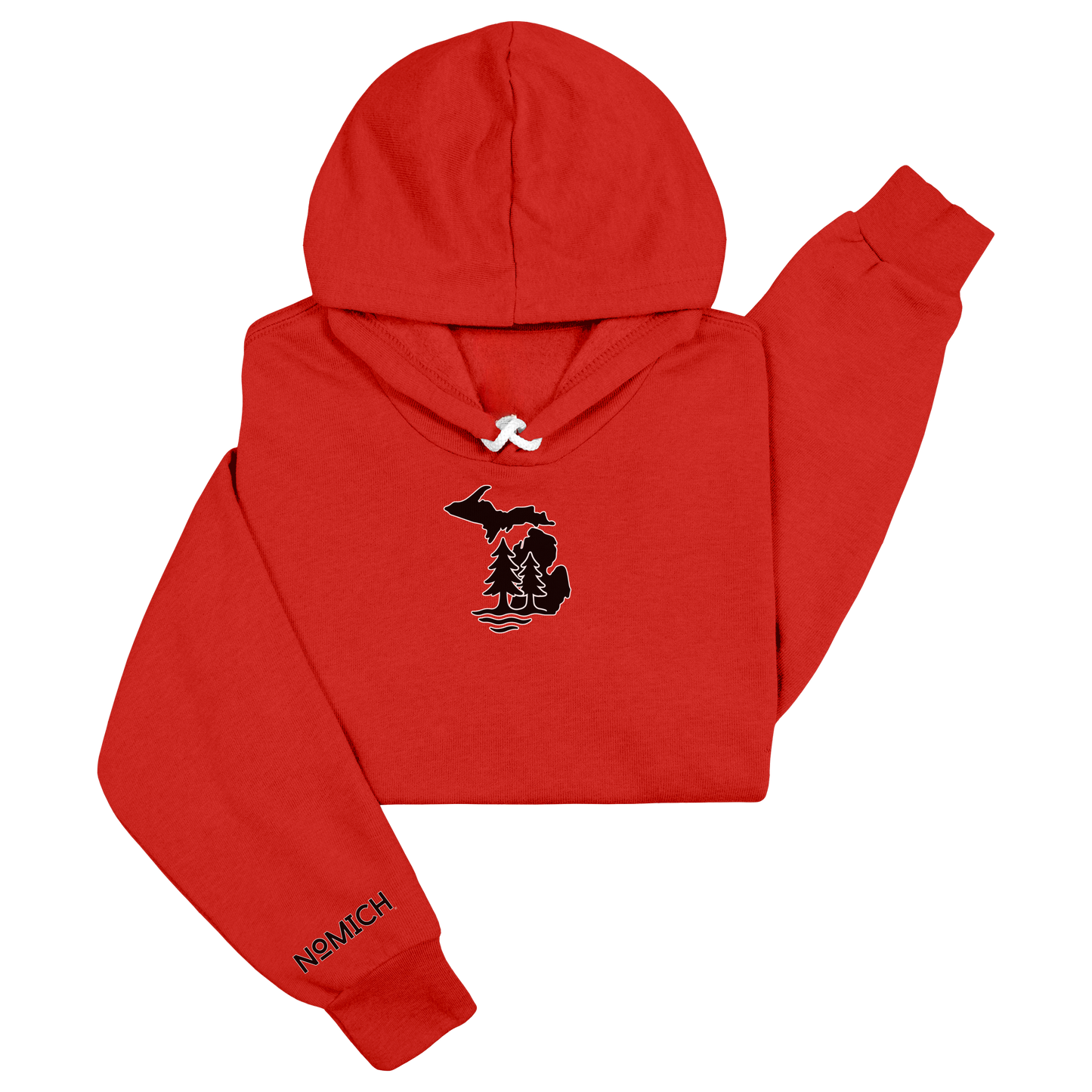 NoMich® Game Day — Red & Black Hoodie | Where Pines Meet Shorelines™