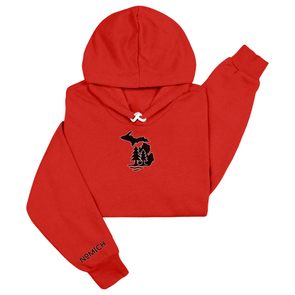 NoMich® Game Day — Red & Black Hoodie | Where Pines Meet Shorelines™