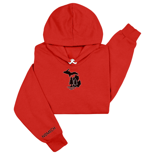 NoMich® Game Day — Red & Black Hoodie | Where Pines Meet Shorelines™
