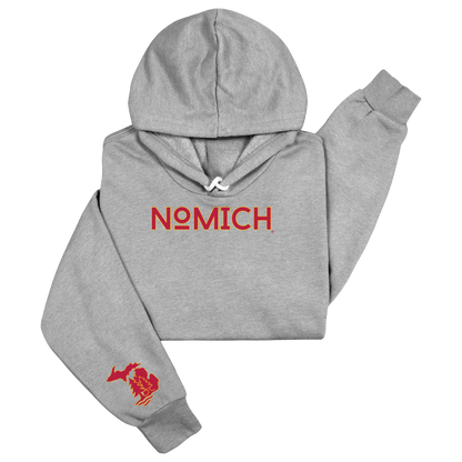 NoMich® Game Day — Crimson & Gold on Athletic Gray Hoodie | NoMich® Front