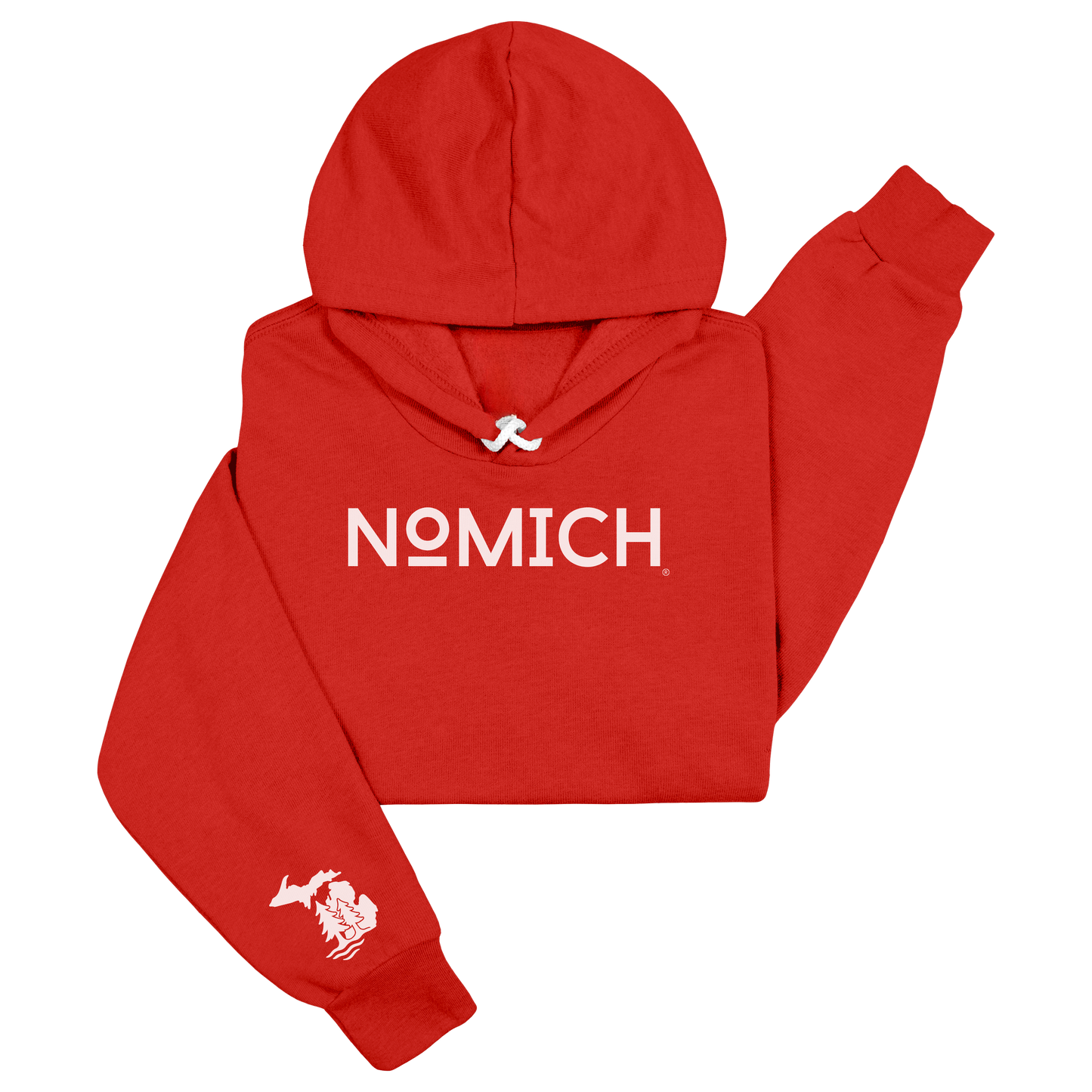 NoMich® Game Day — Red & White Hoodie | NoMich® Front