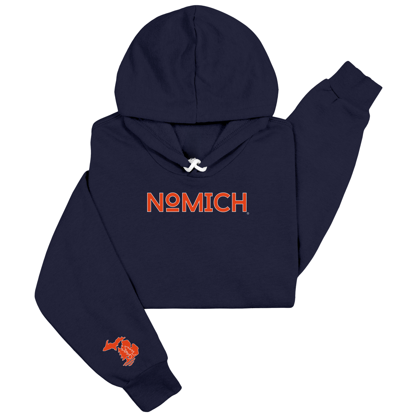 NoMich® Game Day — Navy & Orange Hoodie | NoMich® Front