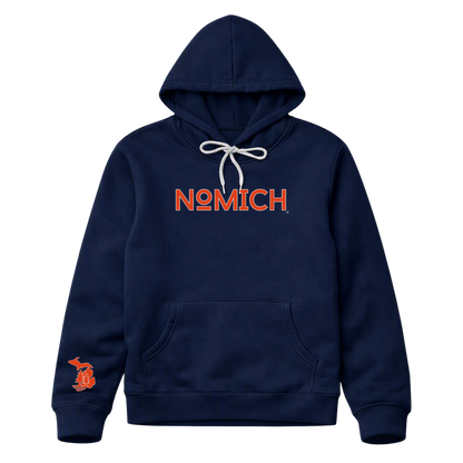 NoMich® Game Day — Navy & Orange Hoodie | NoMich® Front