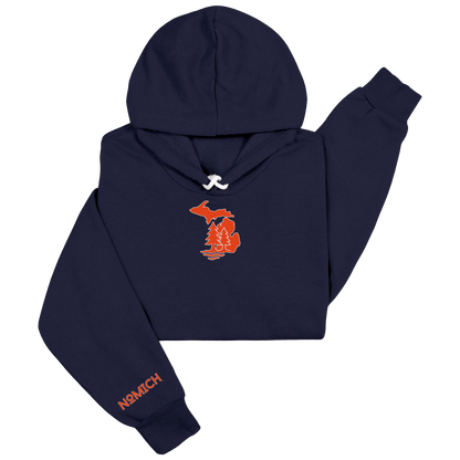 NoMich® Game Day — Navy & Orange Hoodie | Where Pines Meet Shorelines™