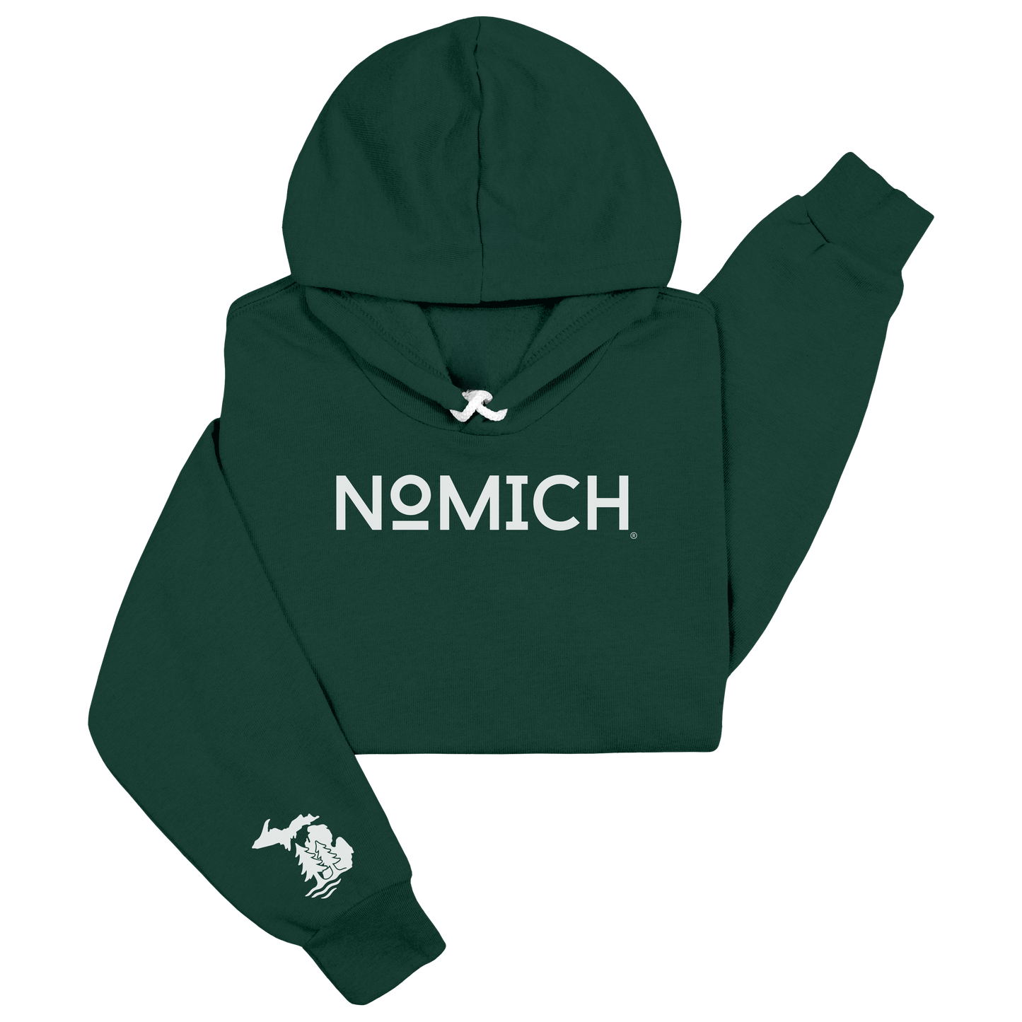 NoMich® Game Day — Forest Green & White Hoodie | NoMich® Front