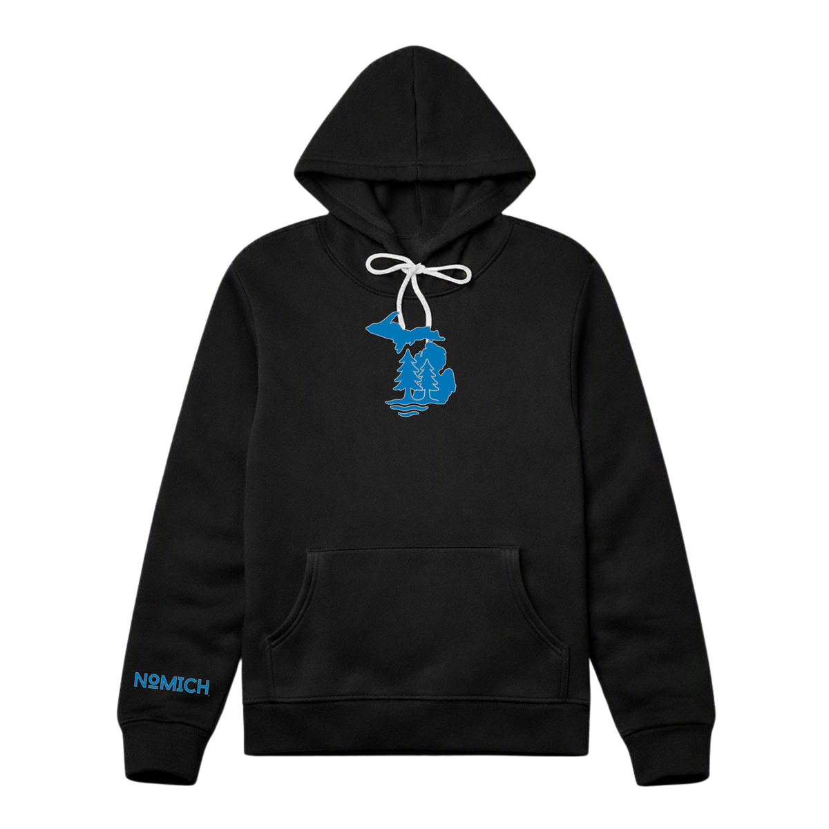 NoMich® Game Day — Black & Blue Hoodie | Where Pines Meet Shorelines™